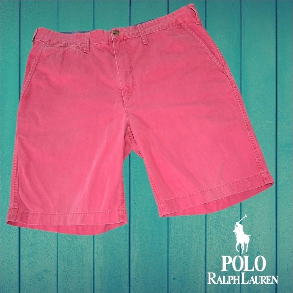 Polo Ralph Lauren Mens Relaxed Fit Chino Shorts Washed Red Pink 35x9.5"